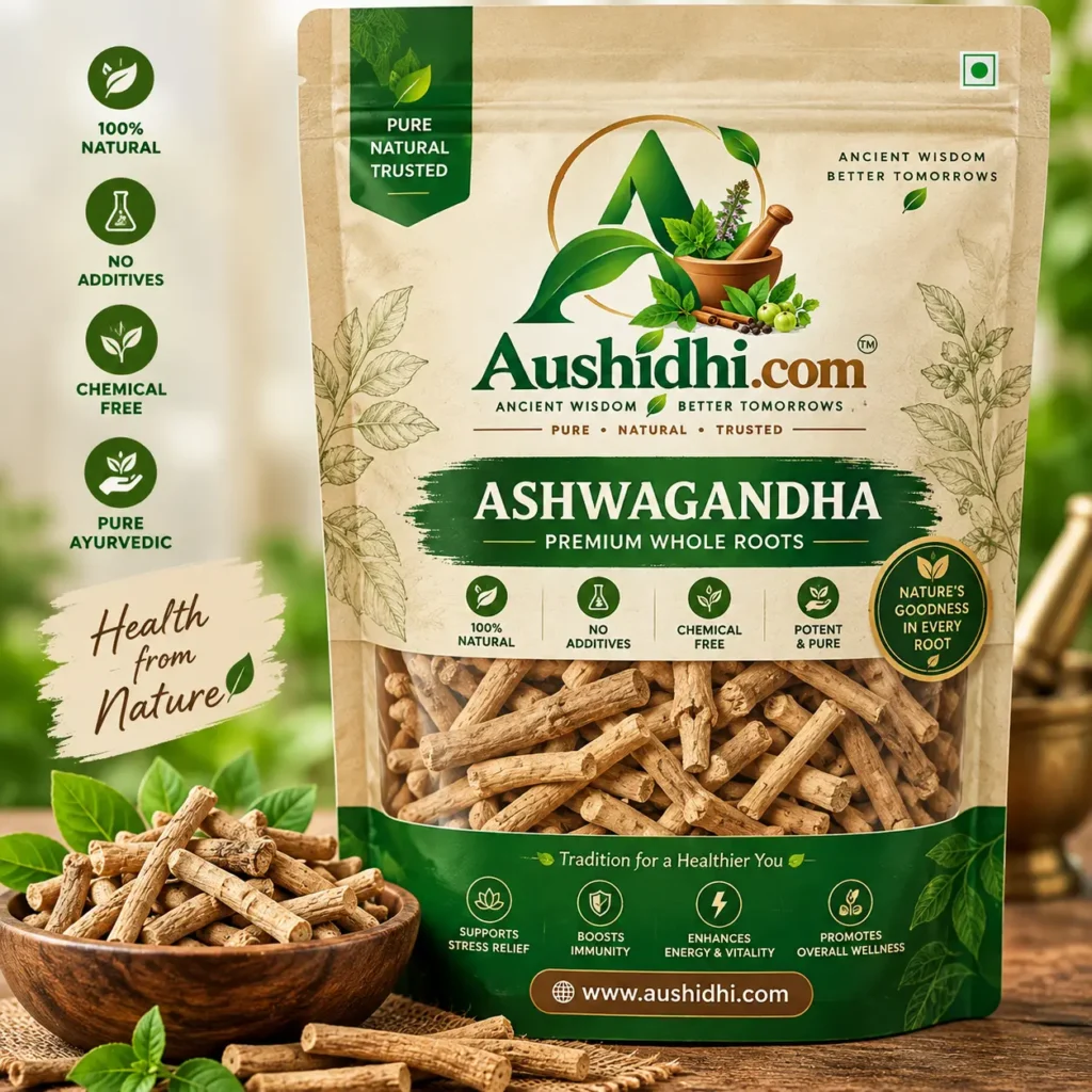 Aushidhi Ashwagandha Premium Whole Roots | Dried Withania somnifera Root
